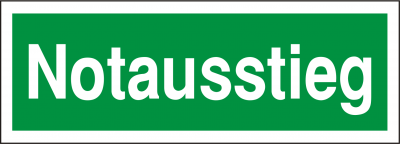 Schild Notausstieg nachleuchtend