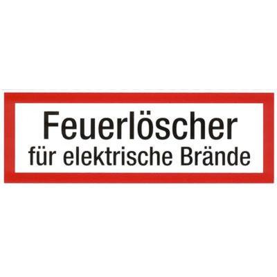 Schild Feuerlöscher für elektrische Brände