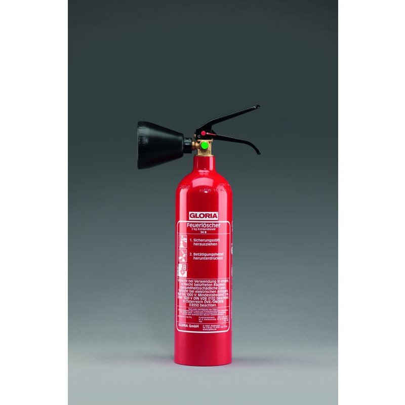 Feuerlöscher Gloria 2 KG Kohlendioxid/co2 KS2 ST mit Wandhalterung