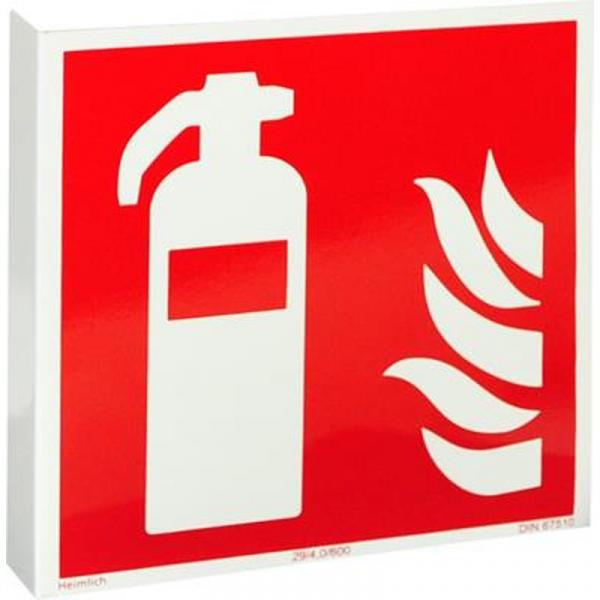 Fahnenschild Feuerlöscher 15 x 15 cm ISO 7010 nachleuchtend